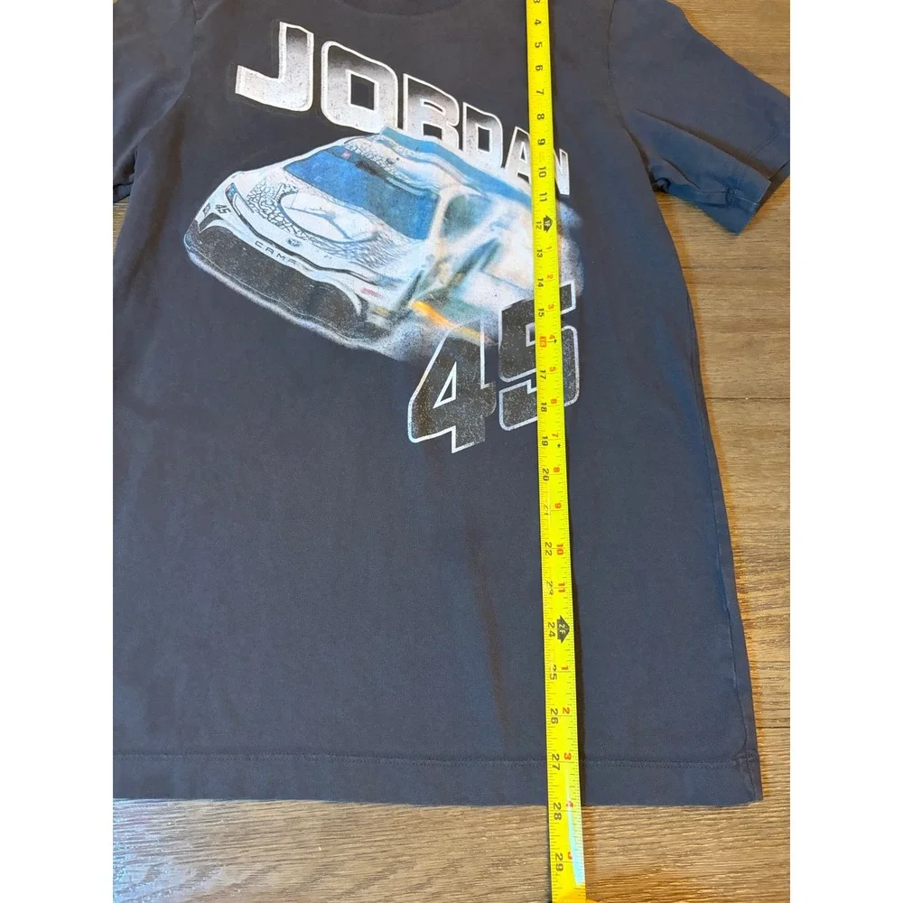Jordan T-Shirt Mens Small NASCAR Racing 45 Jumpman Graphic Charcoal Black
